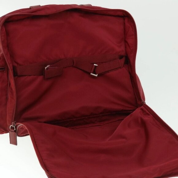 PRADA Boston Bag Nylon 2way Red Auth 51471 - Picture 9 of 16